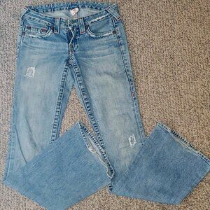 True Religion Size 26 Bobby Embroidered Jeans